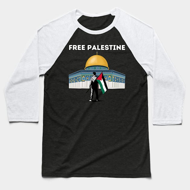 Free Palestine Baseball T-Shirt by Fj Greetings